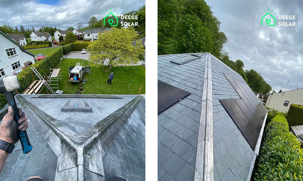 Integrated Solar Panels on a slate roof