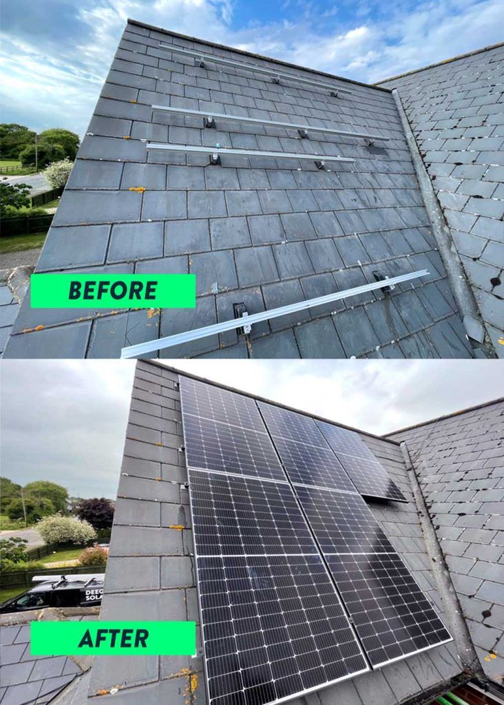 Solar Panels Installed Onto A Slate Roof